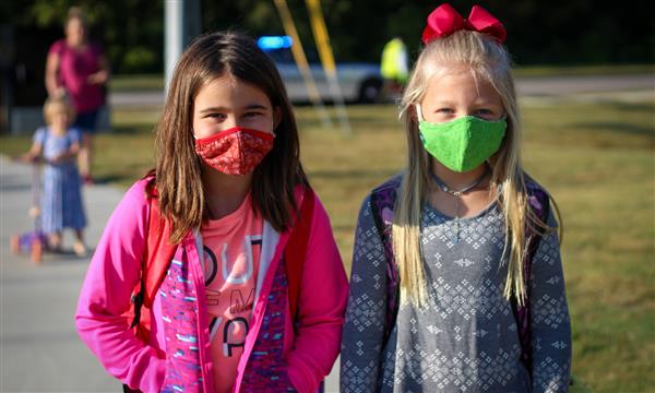 Students walk to school